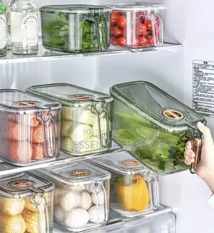 Fridge Storage Containers Boxes With Time Recorder Lid