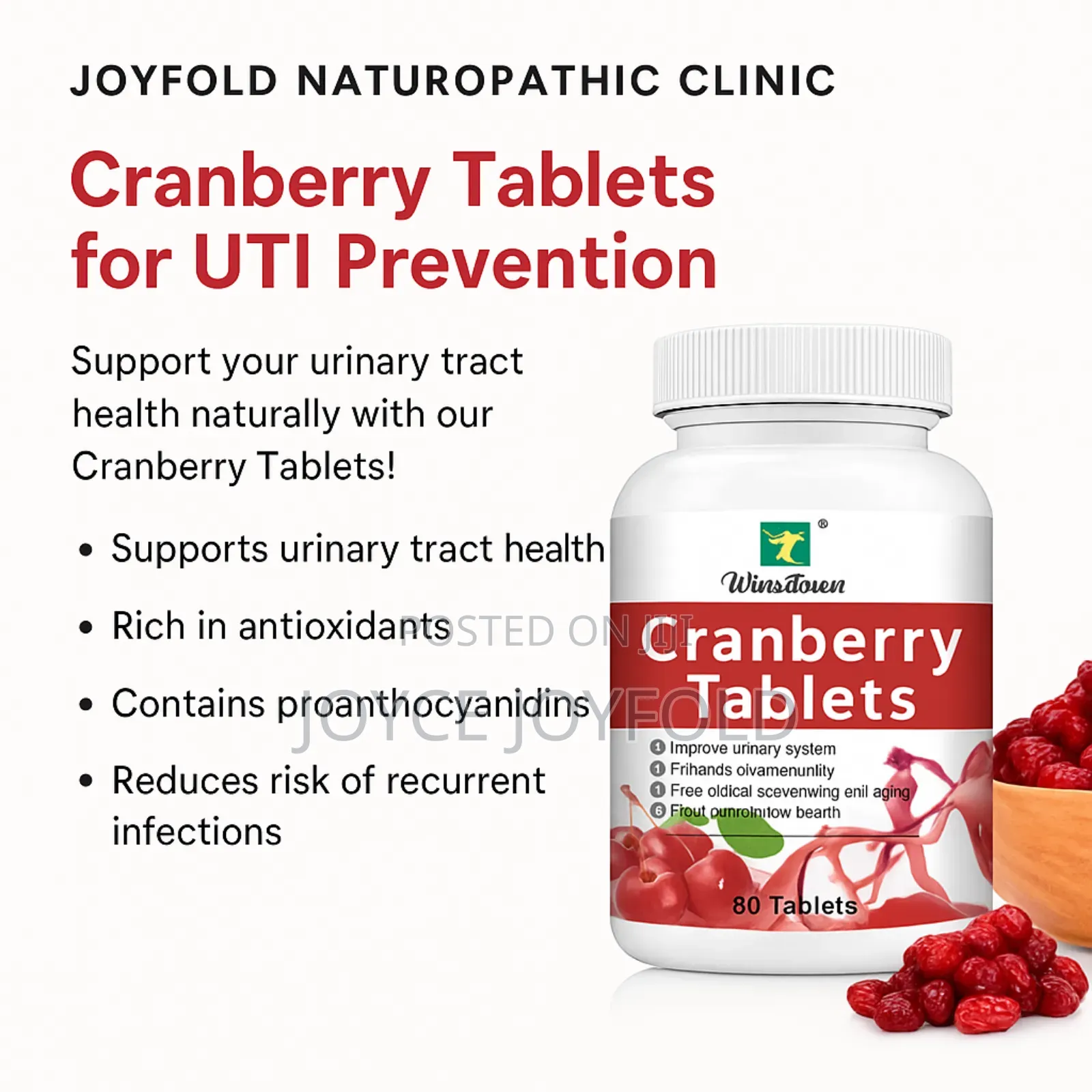 Cranberry Tablet for Urinary Tract Infection