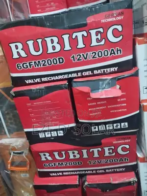 200ah/12v Rubitec Valve Rechargeable Gel Battery