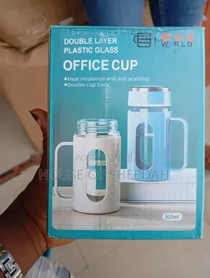 Double Layer Plastic Glass Office Cup