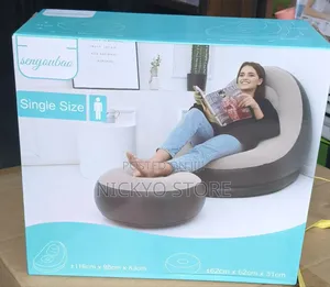 Single Electric Pump Inflatable Lounge Chair With Ottoman.