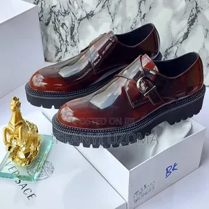 Thick Sole Wine and Black Color Shoe