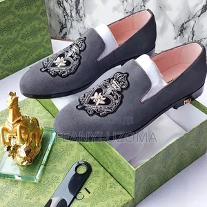 Ash Color and Black Suede Luxury Shoe