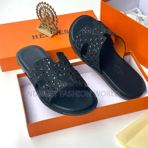 Black Men's Hermes Slippers