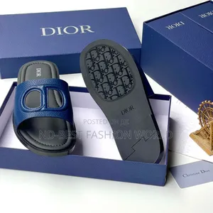 Dior Leather Blue Slippers