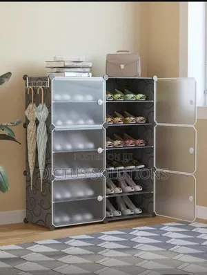 Multipurpose Shoe Rack With Cover and Hangers