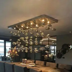 Modern Led Chandelier Chrome Ball Lustre