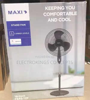 Maxi 18 Inch Standing Fan Black and White Available Fan4512p