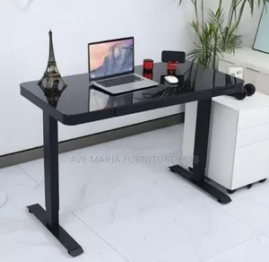 Motorised Sit-Stand Adjustable Desk Glass Top.