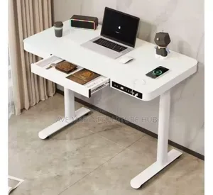 Motorised Adjustable Height Desk, Tempered Glass Top