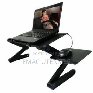 Adjustable Height High Quality Laptop Table (Black Color)