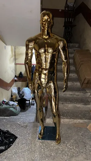 Gold Chrome Male Mannequin With Face