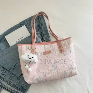 Jasmine Trendy Tote Bag Labubu With Inner Linen and Zipper