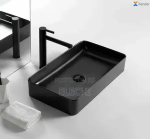 Black Countertop Basin Long