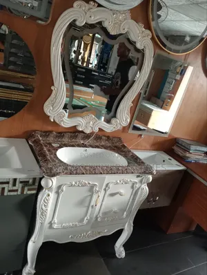 Italian Royal White Cabinet With Mirror 80cm by 60cm