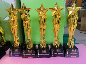Gold Trophy Plaque Black Base and Star