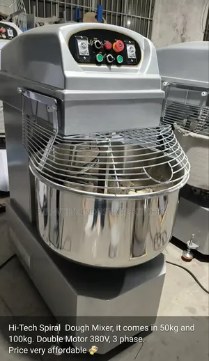 Hi-Tech Spiral Dough/Bread Mixer Now Available 50kg, 100kg