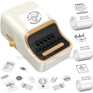 Mini Bluetooth Label Thermal Printer Works Android Ios