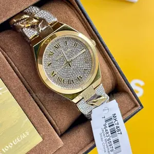 Mk Stone Quality Luxury Men Chain Strap Wristwatch