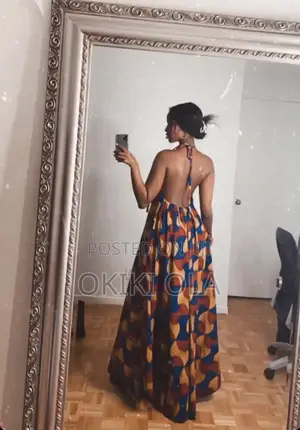 Backless Ankara/Adire Bubu Gown