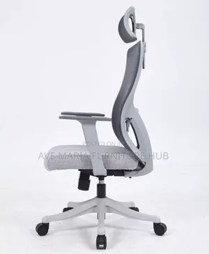 Fabric Office Chair With Adjustable Headrest and Armrest.