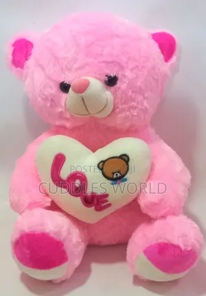 40cm Sitting Pink.Teddy Bear With Heart