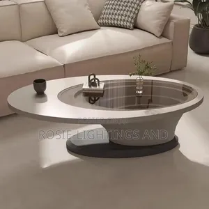 Luxury Furniture With Glass Top Mirror Oval Center Table