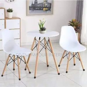 Dinning Round Table + 2 Sitting Chairs