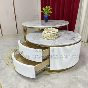 Modern Living Room Center Table With 2 Step Drawers