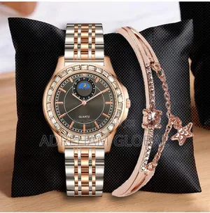 Caren Quality Chain Watch With Bracelet in a Box,Black,Brown,Wine Face