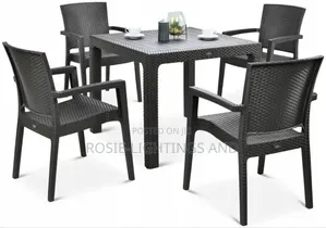 Outdoor /Indoor Restaurant Patio Plastic Rattan Table Set