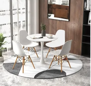 Wooden Top Round Dining Table and 4 Chairs