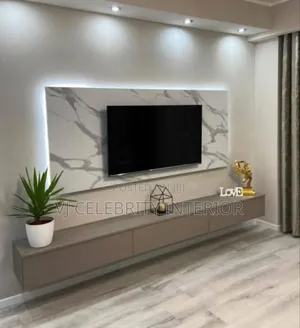 Tv Console by 8ft With Led Light With Installation Fee .