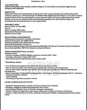 Clerical Administrative CV