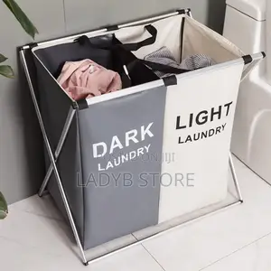 2 Section Foldable Laundry Basket