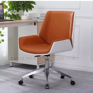 Nordic Leather Office Chair, Adjustable Height.