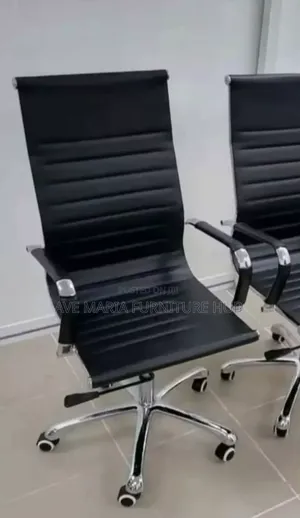 High Back Black Leather Office Chair.