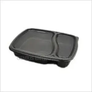 Two Compartments Takeaway With Transparent Lid Cover.