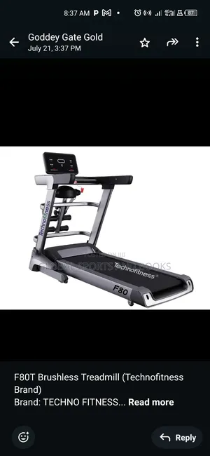 4 Hp Treadmill 150kg Capacity