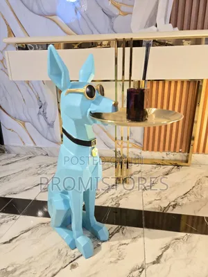 Luxury Living Room Ornament Resin Dog Tray Statue (88cm)