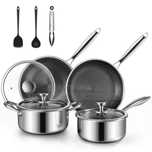 Ucc Life 9pcs Tri-Ply Stainless Steel Non-Stick Cookware Set