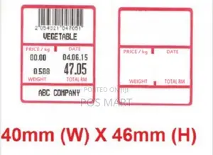40mm X 46mm Weighting Scale Direct Thermal Label Sticker