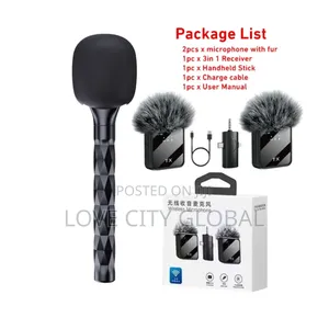 3in1 Wireless Mic Handheld Stick Lapel Microphone Kit F11-2