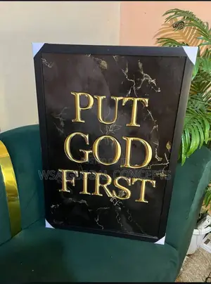18/20 Black Gold Frame ( Put God First)