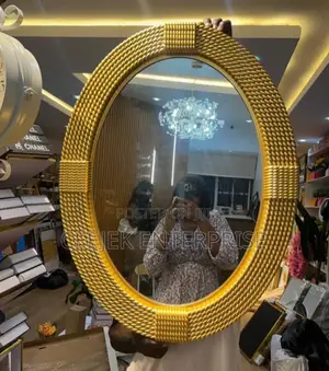 Gold Oval Design Mirror