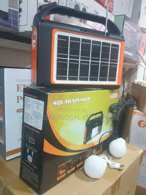 Solar Rechargeable Speaker Cw-01 With Dc Bulbs