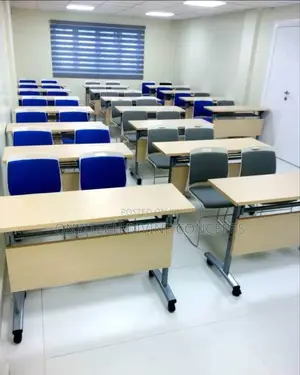 Mobile Training Desk With Collapsible Top