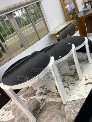 Three (3) in One (1) Coffee Table White Tampered Glass