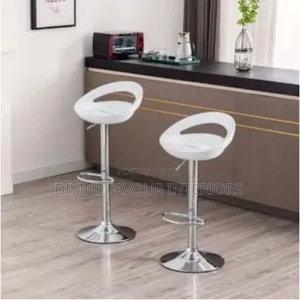Plastic Adjustable Barstool -2pcs - White