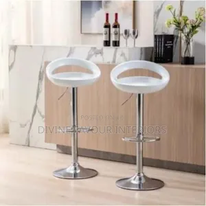 Plastic Adjustable Barstool -2pcs - White